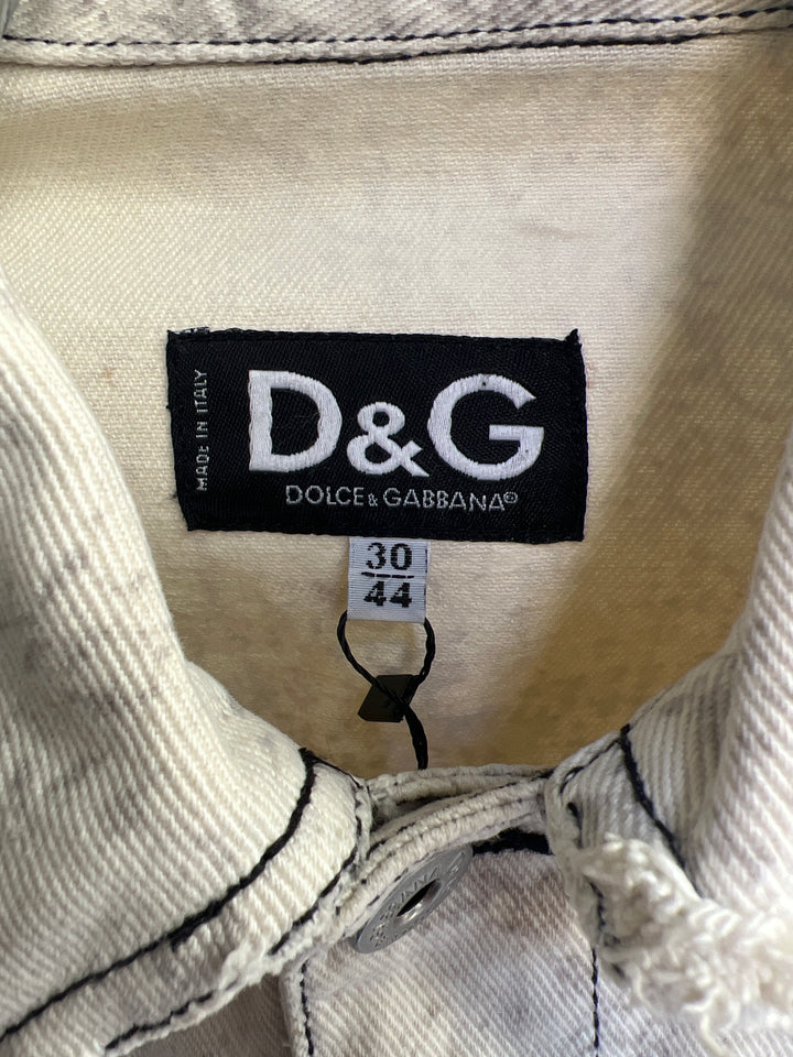 Dolce & Gabbana Ripped Acid Wash Denim Trucker Jacket