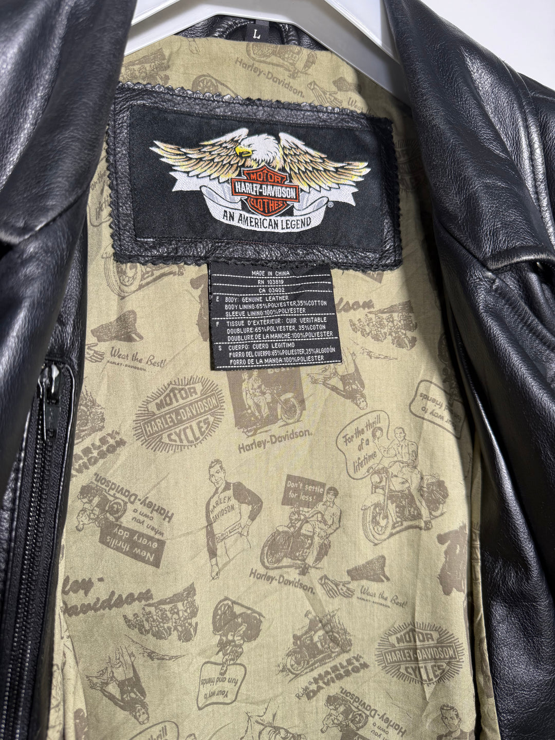Harley Davidson Real Leather 90s Short Trench Coat