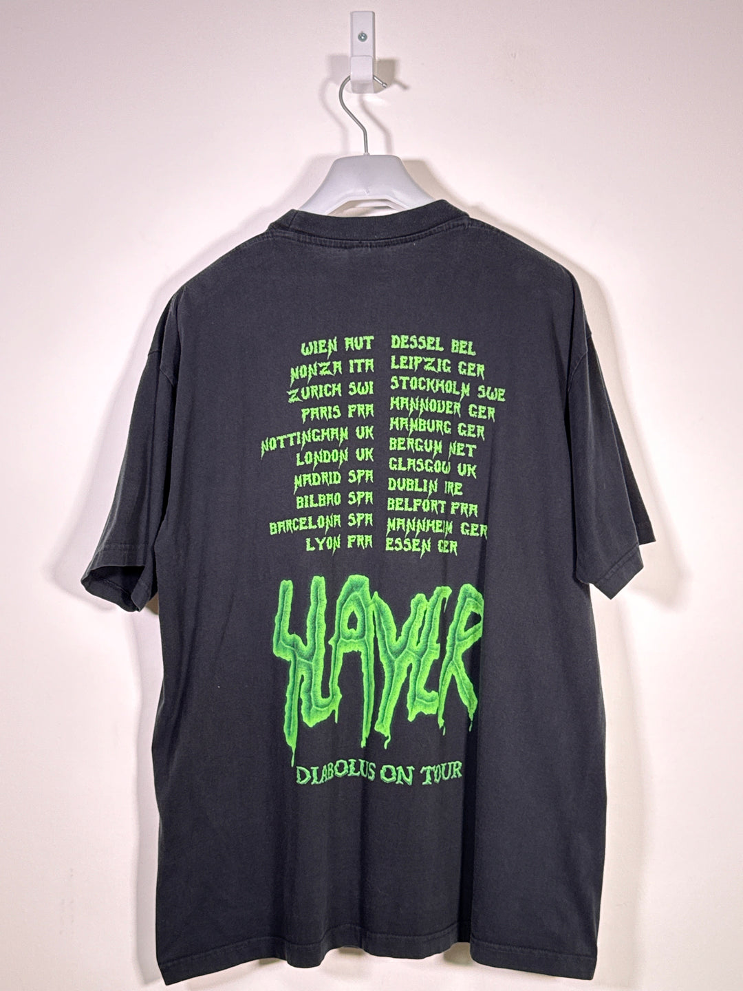 B&G Slayer Diabolus On Tour 1999 Europe Tour T-Shirt