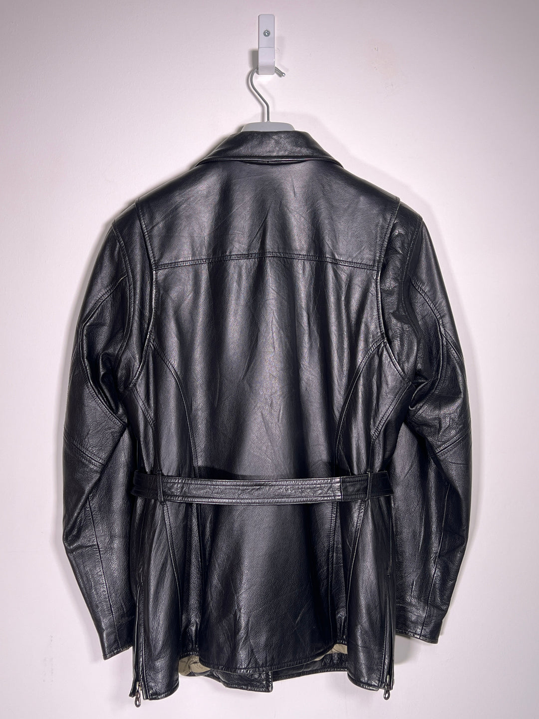 Harley Davidson Real Leather 90s Short Trench Coat