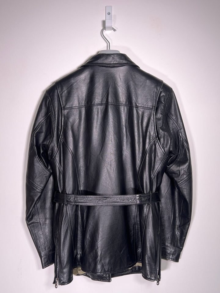 Harley Davidson Real Leather 90s Short Trench Coat