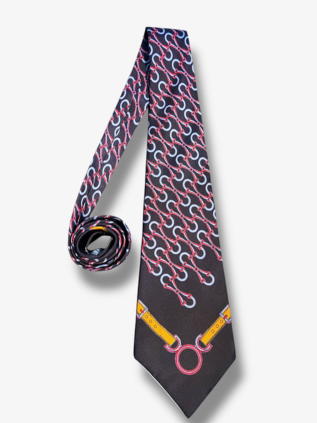 Gucci Horse Bridles Pattern Silk Tie