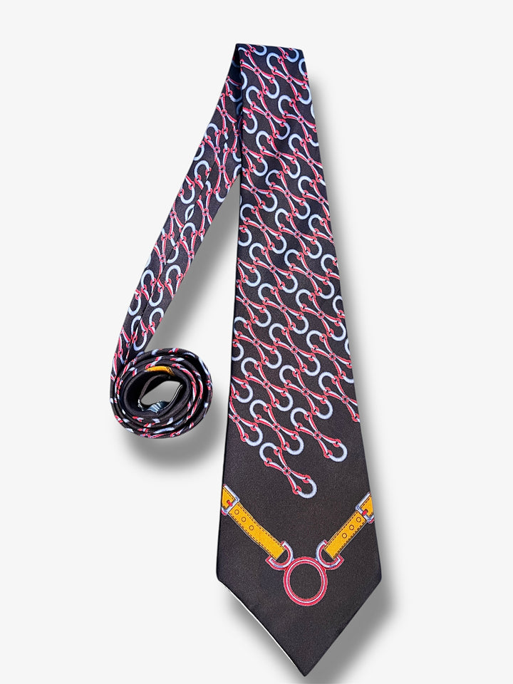 Gucci Horse Bridles Pattern Silk Tie