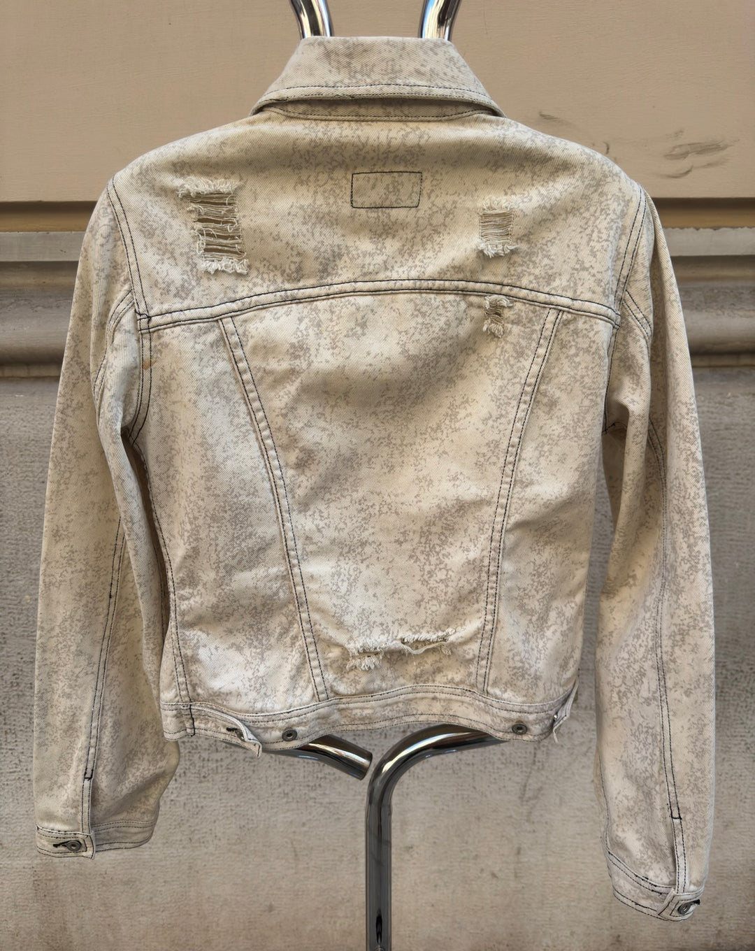 Dolce & Gabbana Ripped Acid Wash Denim Trucker Jacket