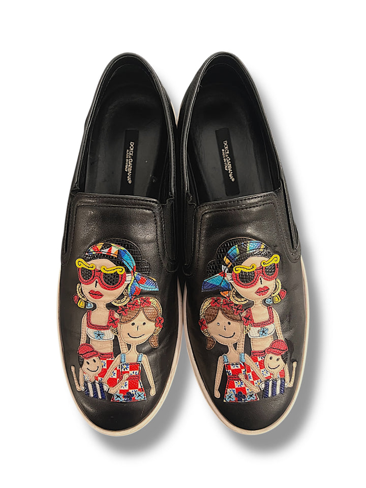 Dolce & Gabbana Family Patch Y2K Slip On Sneakers