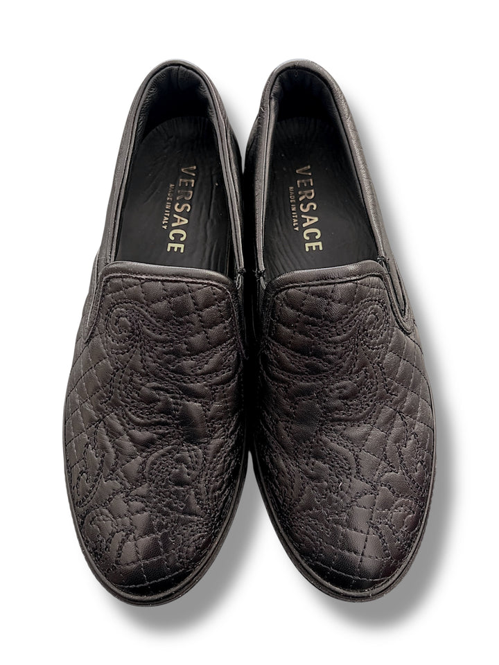 Versace Real Leather Slip On Sneakers