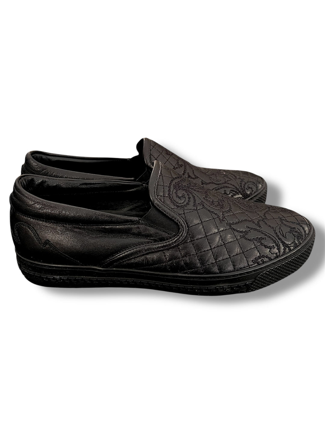 Versace Real Leather Slip On Sneakers