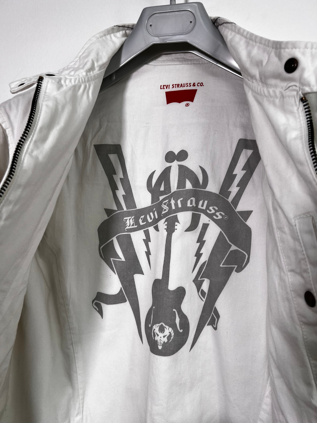 Levi's Y2K White Denim Biker Jacket