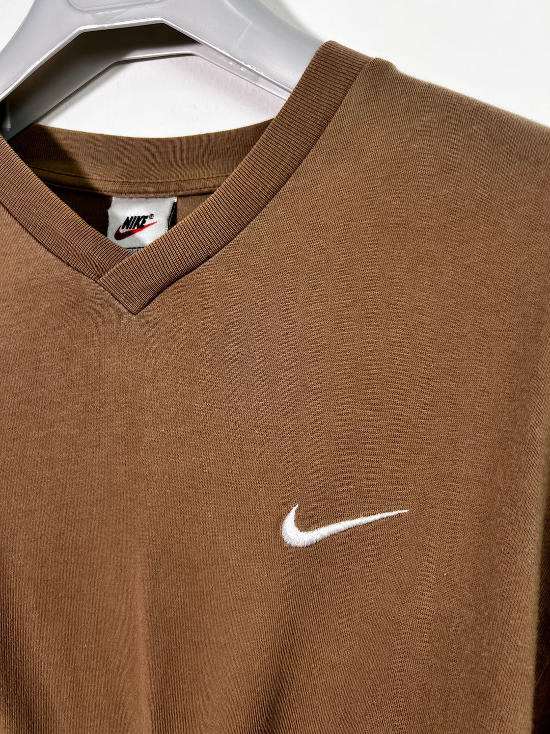 Nike Brown 90s Basic V-Neck T-Shirt