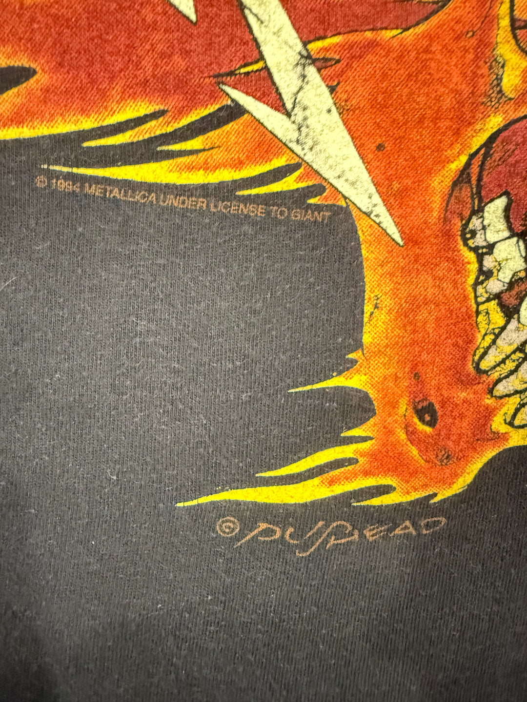 Giant Metallica 1994 Flamed Skull by Pushead TShirt