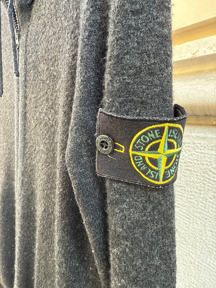 Stone Island Full Zip Wool Hooded Jumper
