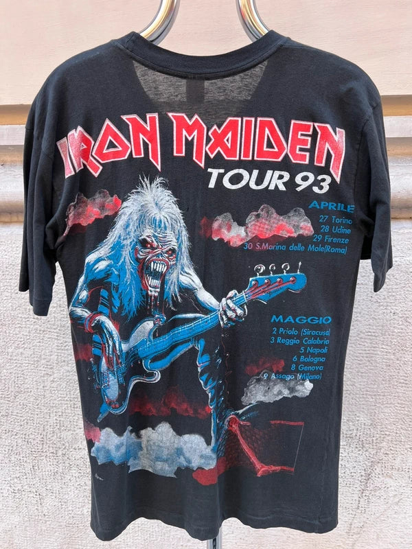 1993 Iron Maiden Italian Tour Single Stich Bootleg T-Shirt