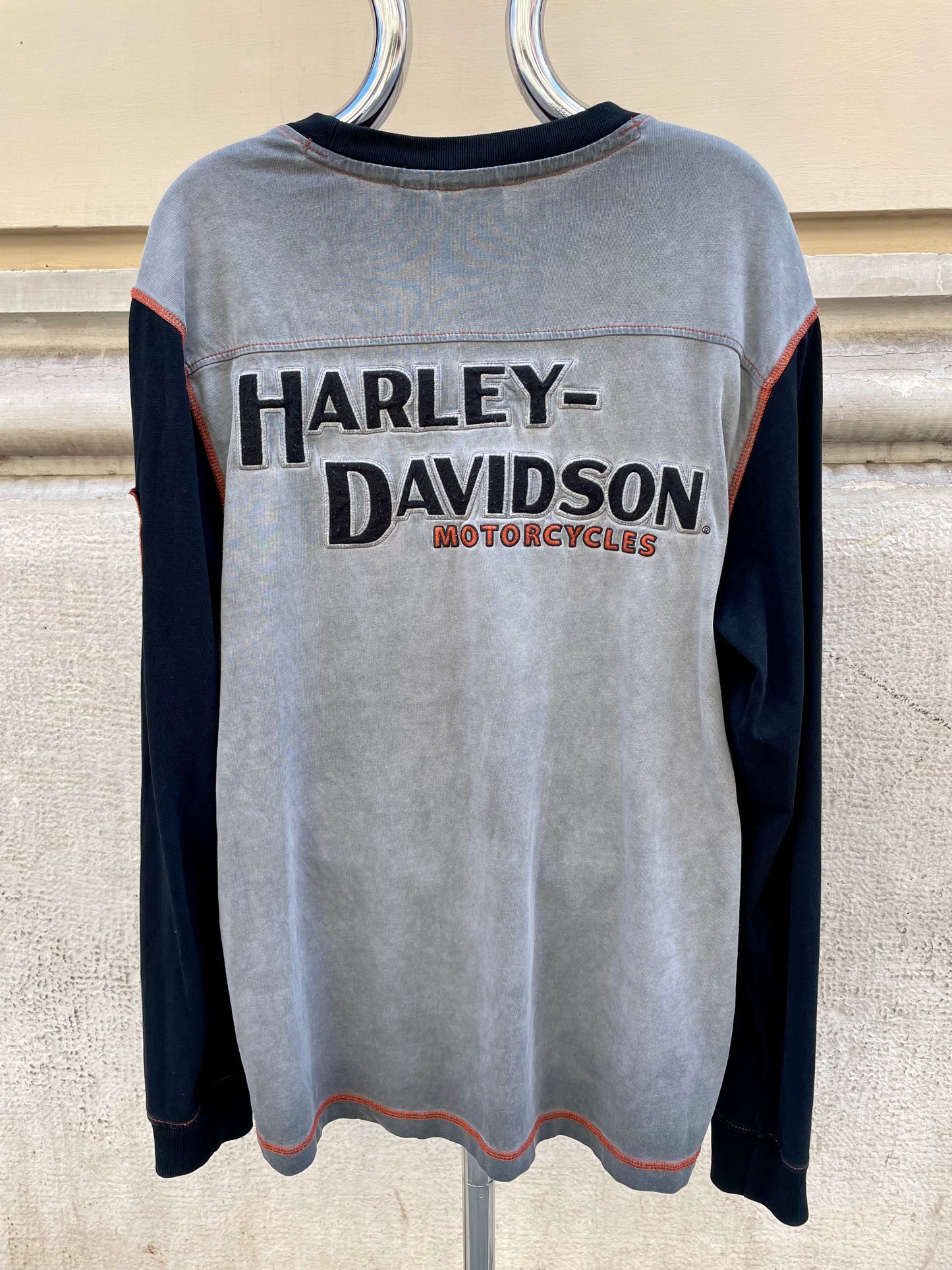 Harley Davidson Embroidered Long Sleeve T-Shirt