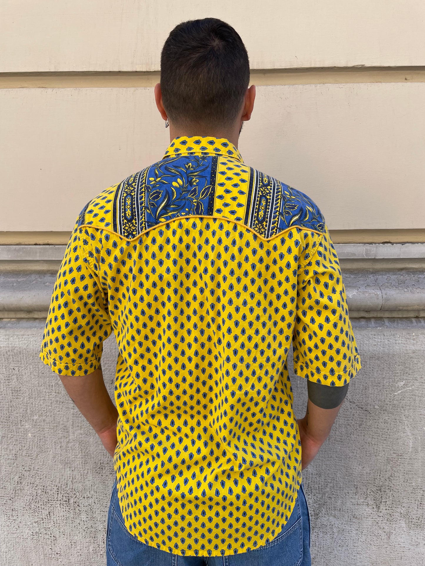 Yellow and Blue Leaves Shirt