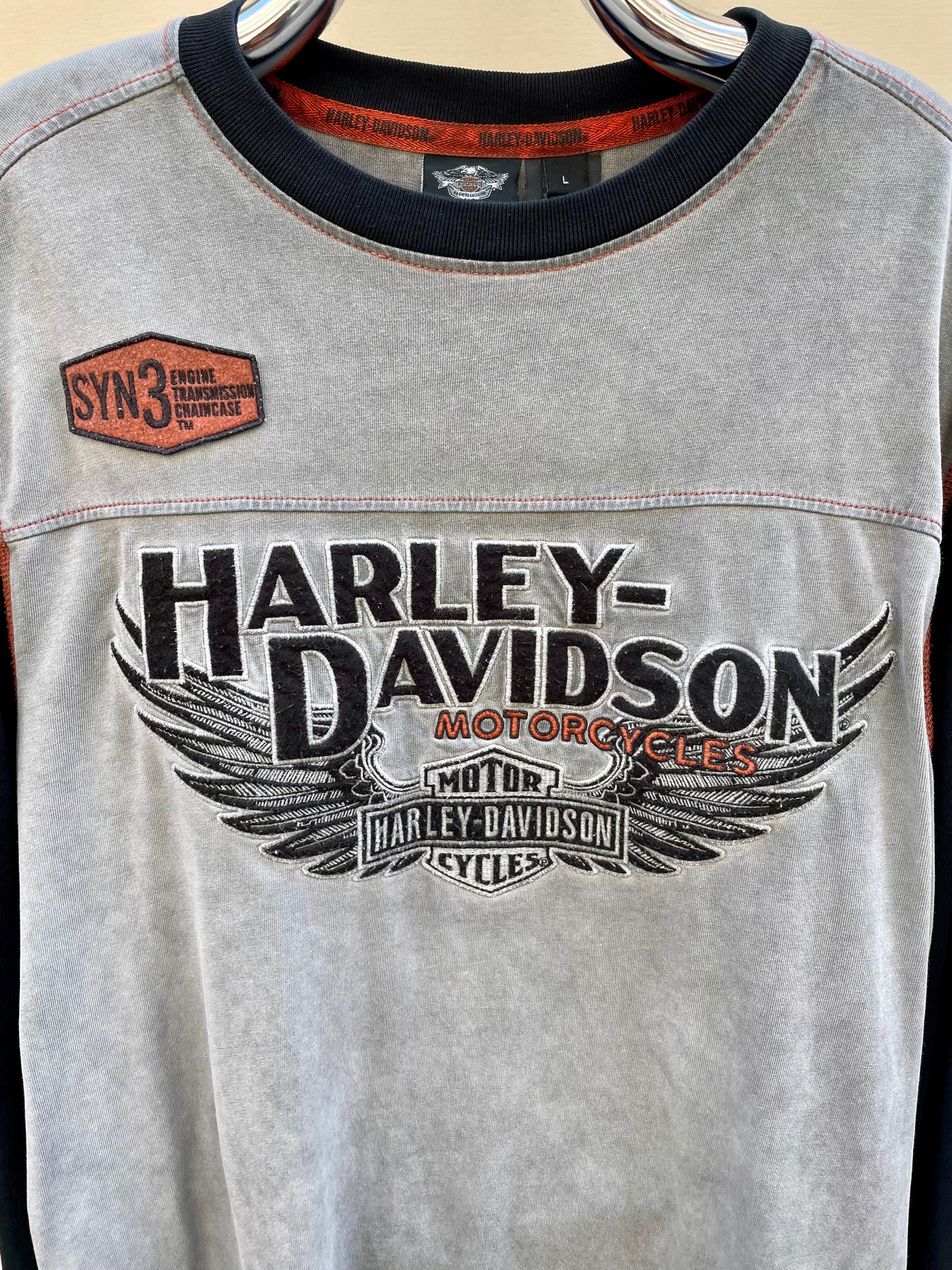 Harley Davidson Embroidered Long Sleeve T-Shirt