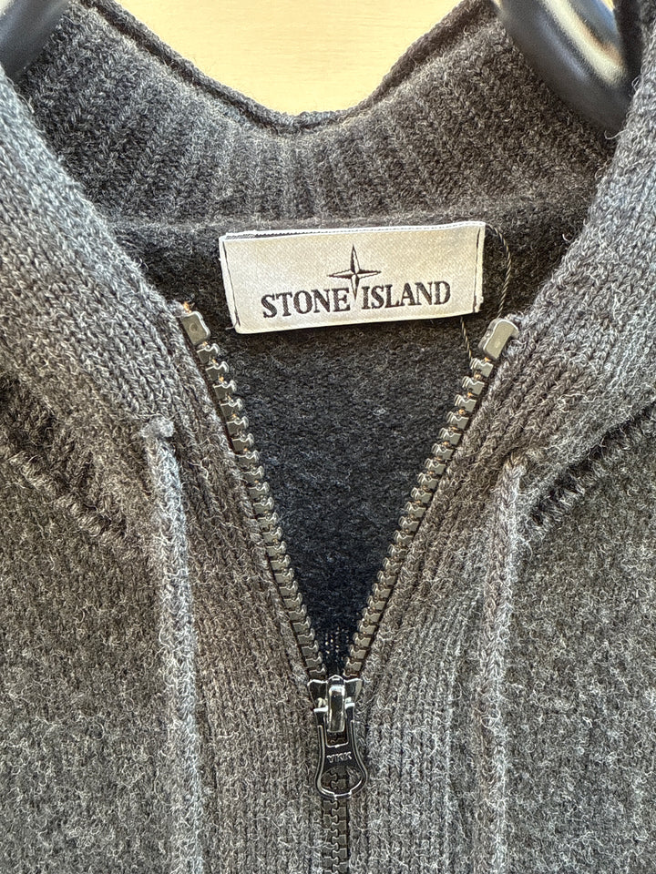 Stone Island Full Zip Wool Hooded Jumper