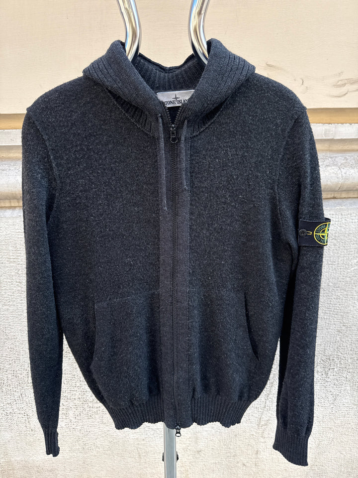 Stone Island Full Zip Wool Hooded Jumper