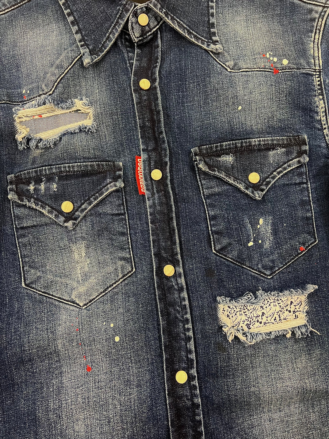 Dsquared2 Destroyed Denim Shirt