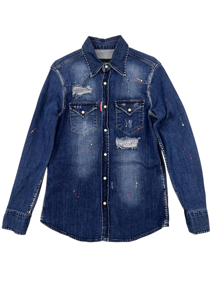 Dsquared2 Destroyed Denim Shirt