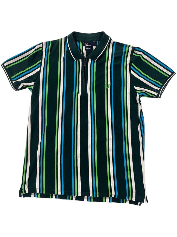 Fred Perry Striped Zip Polo Shirt