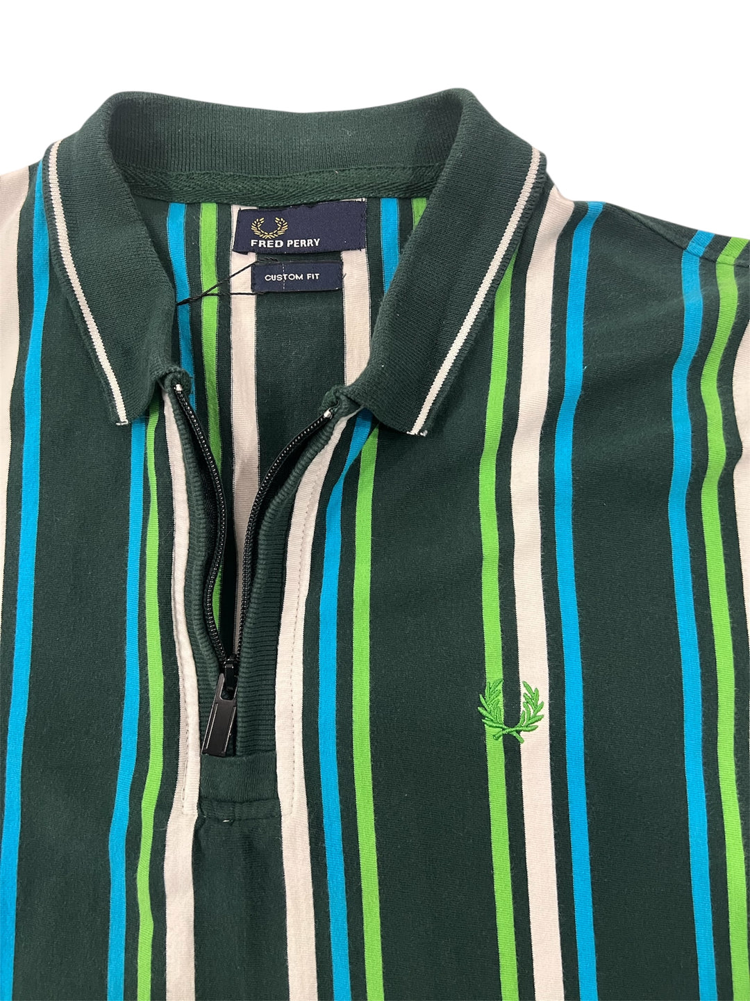 Fred Perry Striped Zip Polo Shirt