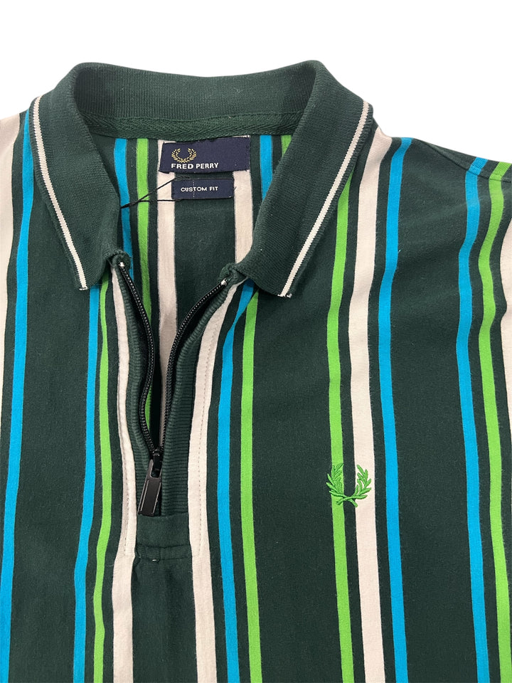 Fred Perry Striped Zip Polo Shirt