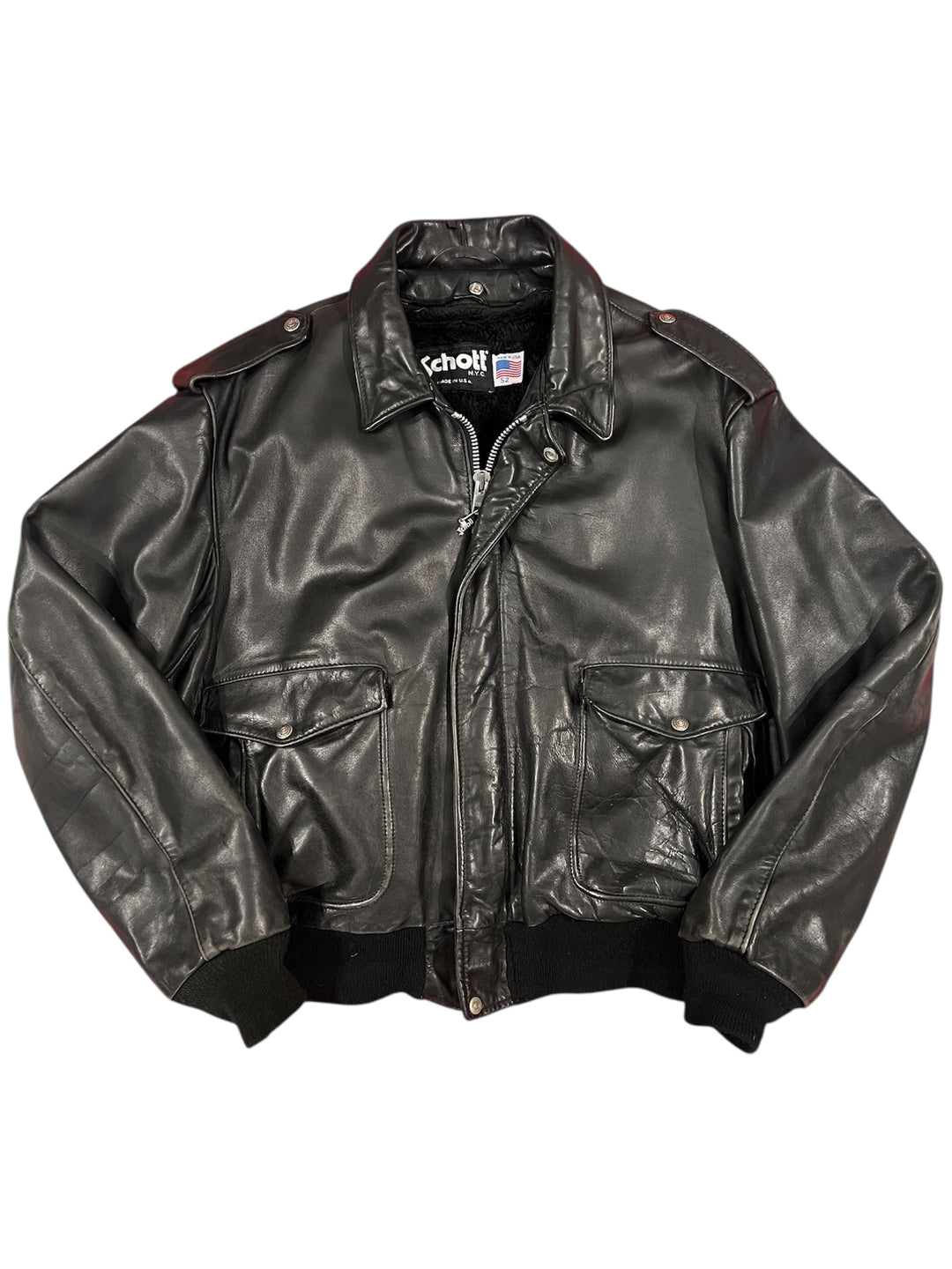 Schott A2 Leather Bomber Jacket