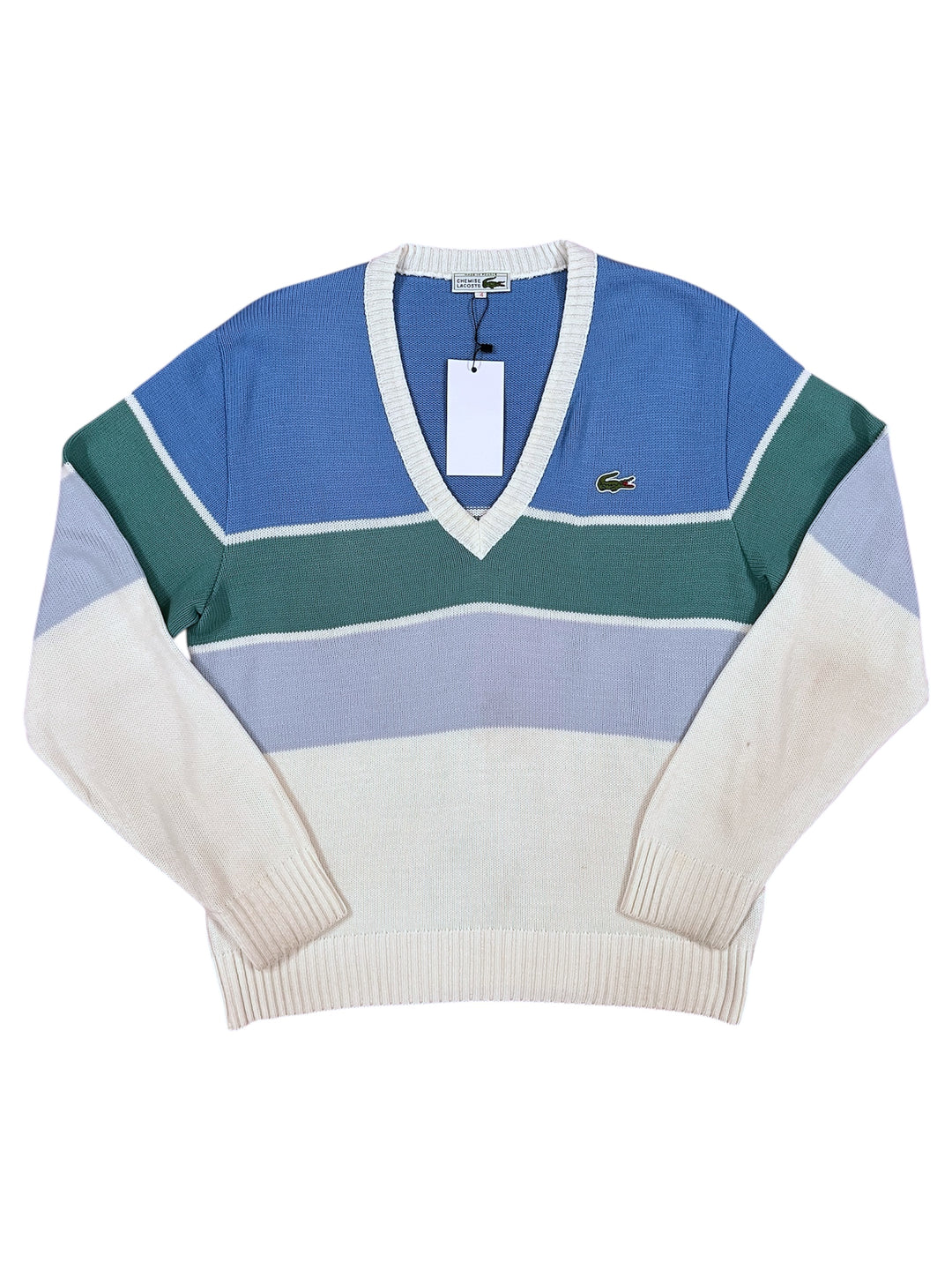 Lacoste Striped V-Neck Sweater