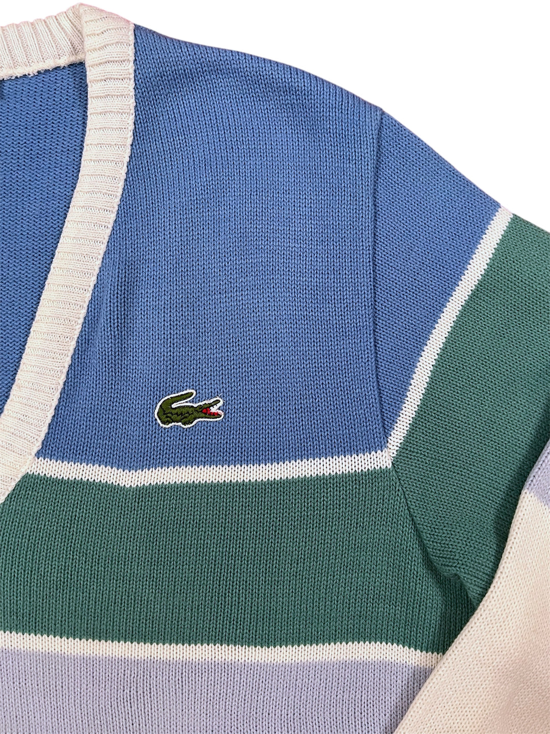 Lacoste Striped V-Neck Sweater
