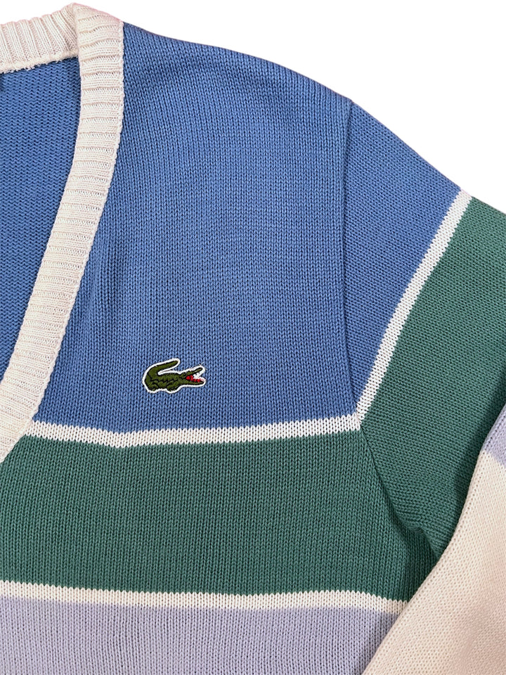 Lacoste Striped V-Neck Sweater
