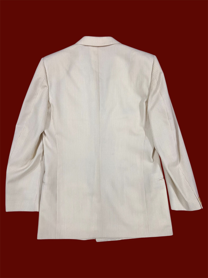 Valentino Cream Pinstripe Double Breast Jacket