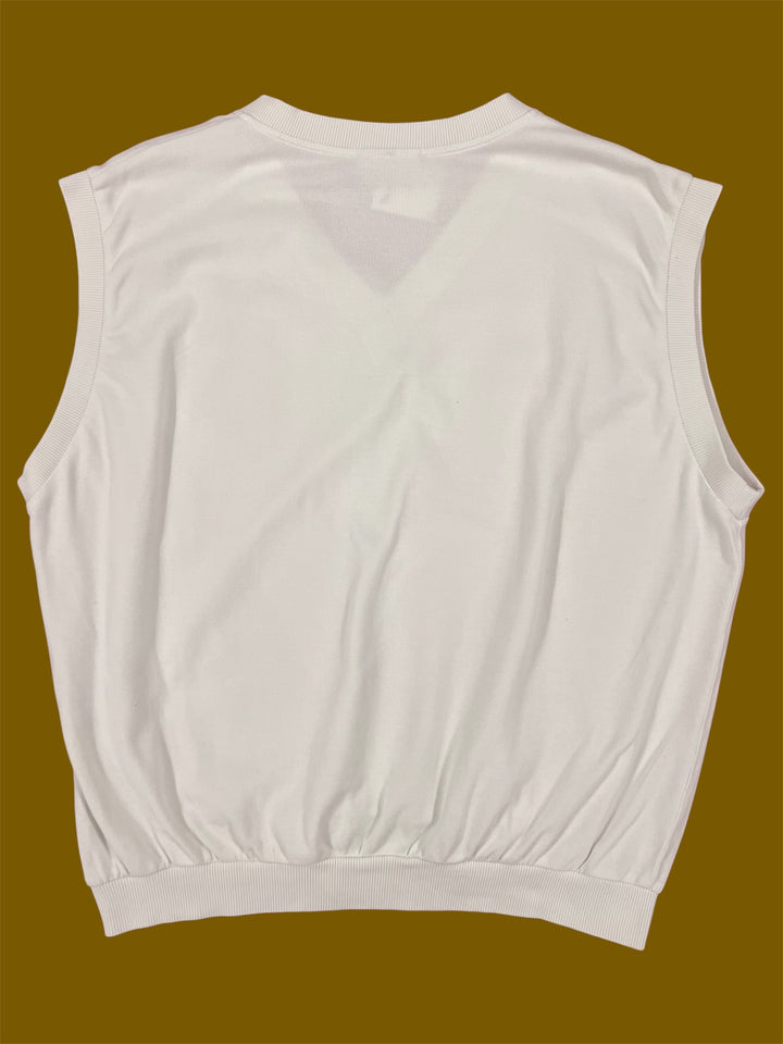 Lacoste White Piquè Sweater Vest