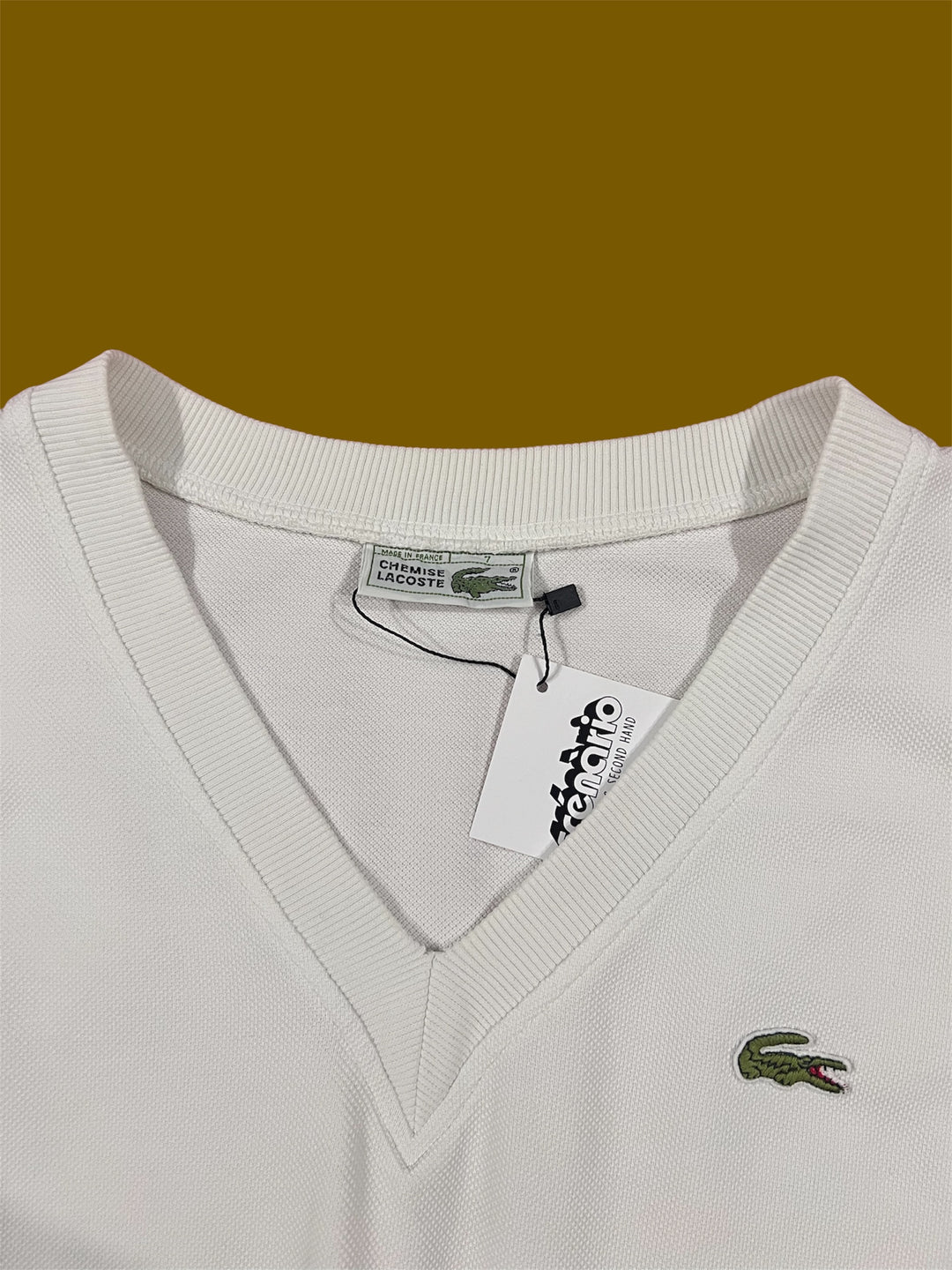 Lacoste White Piquè Sweater Vest