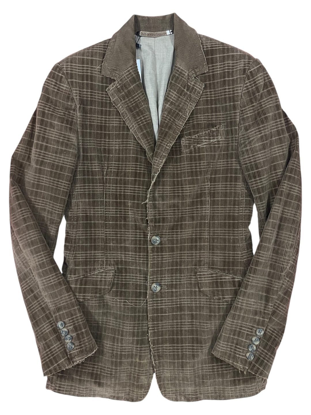 Dolce & Gabbana Brown Corduroy Blazer Jacket
