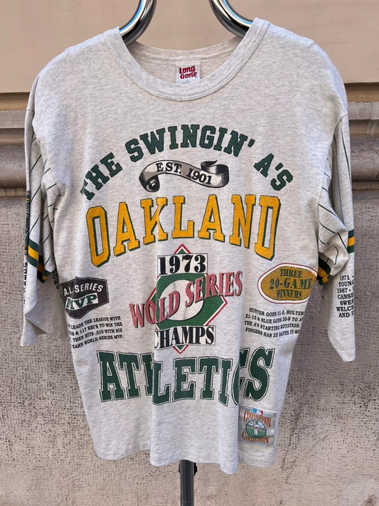 1993 Long Gone MLB Oakland Athletics 3/4 Sleeve Single Stitch T-Shirt