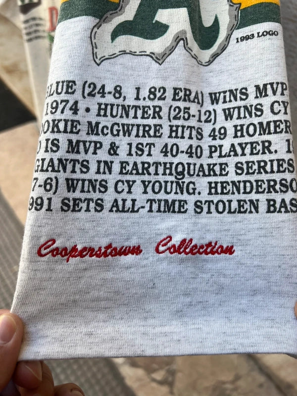 1993 Long Gone MLB Oakland Athletics 3/4 Sleeve Single Stitch T-Shirt
