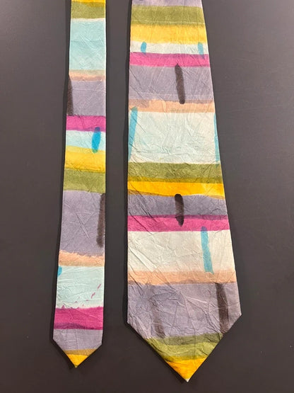90s Dolce & Gabbana Brushed Print Silk Tie