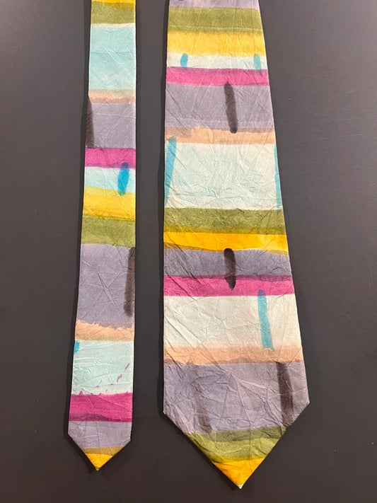 90s Dolce & Gabbana Brushed Print Silk Tie