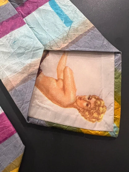 90s Dolce & Gabbana Brushed Print Silk Tie