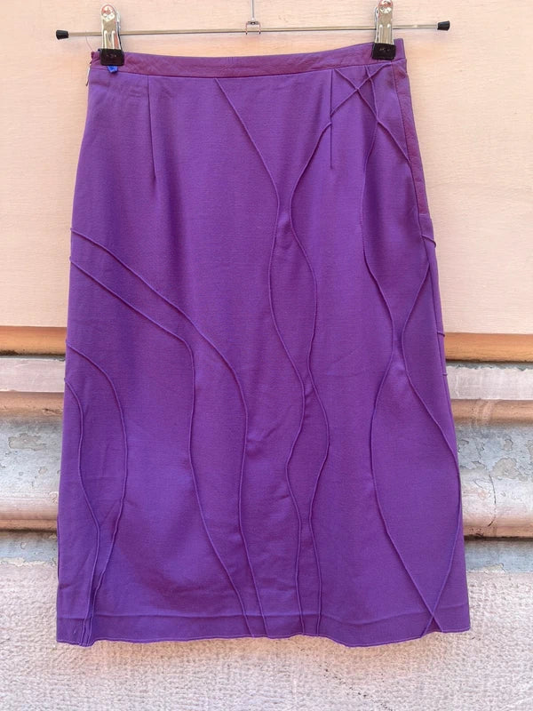 Versus by Versace Wool & Leather Skirt