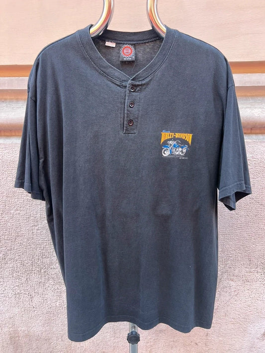 1996 Harley Davidson Henley T-Shirt