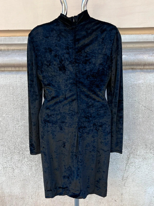 90s Roccobarocco Black Velvet Dress