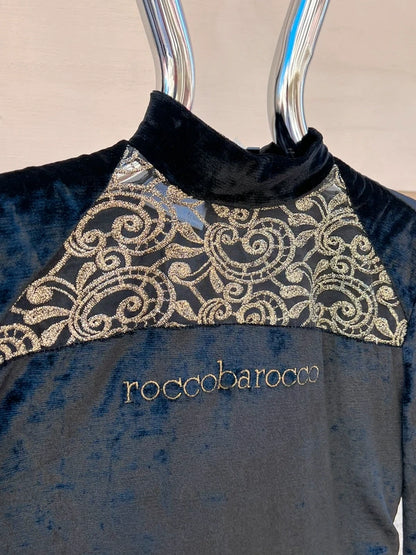 90s Roccobarocco Black Velvet Dress