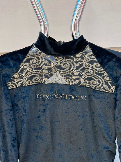 90s Roccobarocco Black Velvet Dress