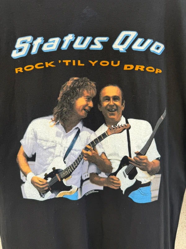 1991 Brockum Status Quo Rock 'Til You Drop Single Stitch T-Shirt