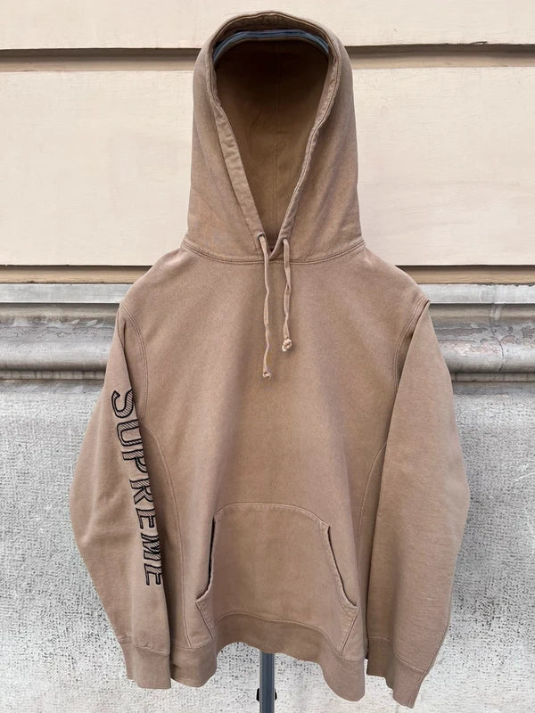 2018 Supreme Sleeve Embroidery Hooded Sweatshirt
