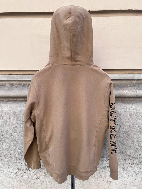 2018 Supreme Sleeve Embroidery Hooded Sweatshirt