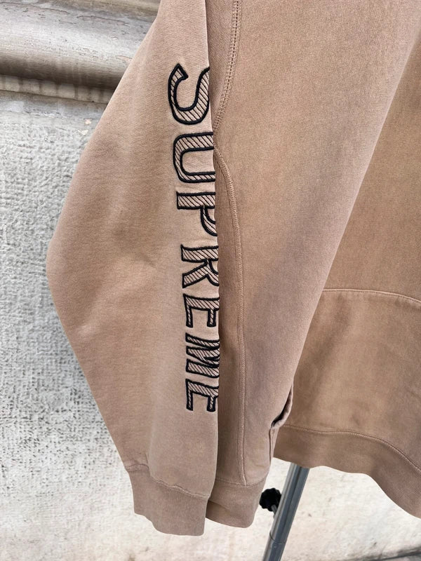 2018 Supreme Sleeve Embroidery Hooded Sweatshirt