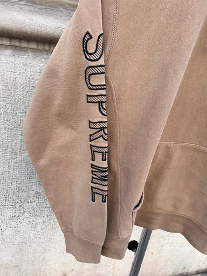 2018 Supreme Sleeve Embroidery Hooded Sweatshirt
