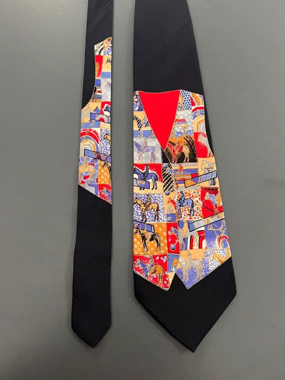 80s Gucci Patchwork Vest Design Silk Tie